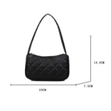 Shoulder Bag Texture Zipper Solid Handbag for Women Lingge Shopping Bag