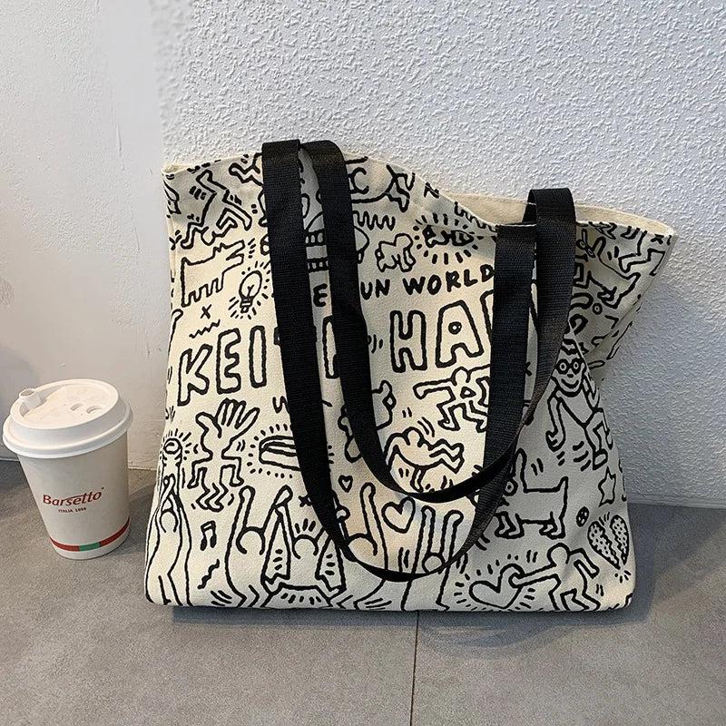 Girls Canvas Shoulder Tote Bag Eco Reusable Shopping Bag