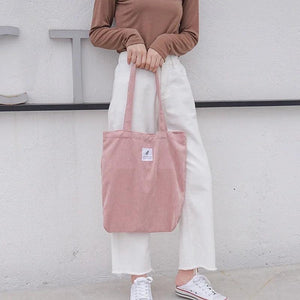 Corduroy Shopping Bag Female Canvas Shoulder Bag