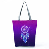 Boho Style Dream Catcher Girls Handbags Feather Printed Tote Bag