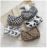 Animal Print Women Handbag PU Leather Underarm Shoulder Bags Female Daily Totes