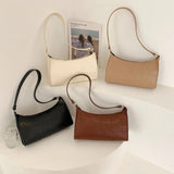 Women's Embroidered Shoulder Bag PU Leather Handbag with Zipper