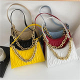 Acrylic Women's Bag PU Leather Diamond Check Shoulder Bag Female Texture Zipper