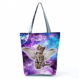 Lightning Cat Pattern Casual Handbags Big Eco Shopping Bag