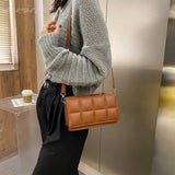 Checkered Flap Women Pu Leather Handbags Crossbody Bags for Women
