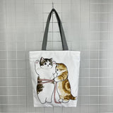 Women's Cat Shark Print Shoulder Bag Eco Reusable Travel Tote
