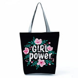 Summer Flower Letter Shoulder Bags Foldable Shopping Bag Women Large Capacity