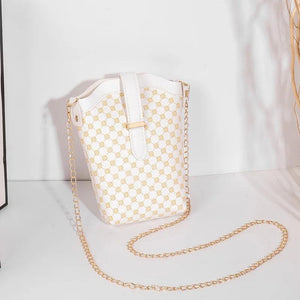 Retro Printing Mini Bucket Bag Chain Handbag