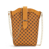 Retro Printing Mini Bucket Bag Chain Handbag