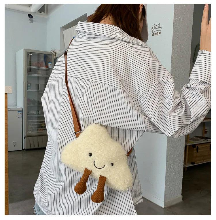 Plush Doll Satchel Bag for Girls Soft Shoulder bag Small Cross-body Bag