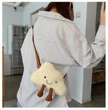 Plush Doll Satchel Bag for Girls Soft Shoulder bag Small Cross-body Bag