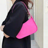 Women's PU Leather Underarm Handbag Shoulder Shopping Bag