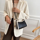 Retro Lamb Wool Crossbody Bag Solid Daily PU Leather Shoulder Bag