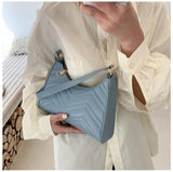 Women Square Shoulder Bag PU Leather Handbag Retro Rhombic Pattern Crossbody
