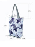 Chinese Style Carp Print Shoulder Bag Large Capacity Fish Tote Eco Reusable