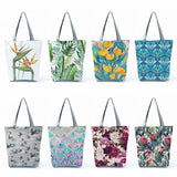 Large Floral Print Foldable Shopping Tote Bag Women Handbag