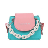 Summer Contrast Mini Crossbody Bag for Women Girls Chain Shoulder Messenger