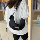 Canvas Crossbody Bag for Women Large Cotton School Handbag