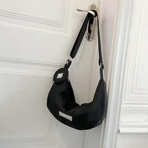 Canvas Crossbody Bag for Women Large Cotton School Handbag