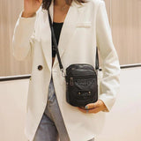 Soft Leather Mobile Phone Female Bag Messenger Shoulder Bag