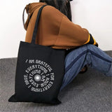 2000S Goth Letter Print Punk Shopper Bag Canvas Bag Vintage Large Capacity