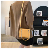 Women's Small Square Shoulder Messenger Bag Casual PU Leather Crossbody Bag
