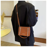 Women's Small Square Shoulder Messenger Bag Casual PU Leather Crossbody Bag