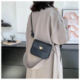 Vintage Flap Shoulder Bags PU Leather Totes Bag Heart Crossbody Handbag Purse