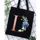 Alphabet Print Bridesmaid Totes Canvas Shopping Bags Bridal Bachelorette