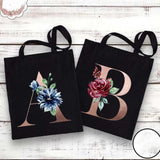 Alphabet Print Bridesmaid Totes Canvas Shopping Bags Bridal Bachelorette