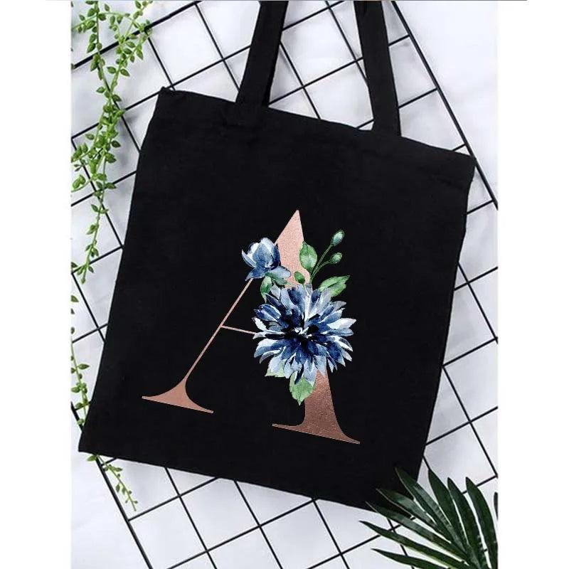 Alphabet Print Bridesmaid Totes Canvas Shopping Bags Bridal Bachelorette