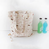 Cat Canvas Handbags Preppy Style Ladies Tote Shoulder Bag
