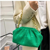 Women Embossed Clutch Bag Handbag Large Capacity Striped Messenger Bag