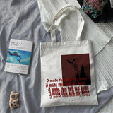 Dark Canvas Gothic Shopper Bag Harajuku Shoulder Handbag