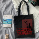 Dark Canvas Gothic Shopper Bag Harajuku Shoulder Handbag