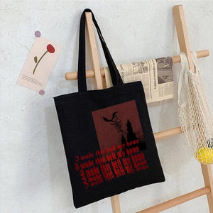 Dark Canvas Gothic Shopper Bag Harajuku Shoulder Handbag
