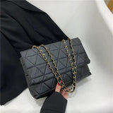 Women's Large Capacity Plaid Shoulder Bag PU Leather Messenger Handbag