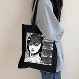 Japanese Tomie Female Bag Harajuku Gothic Canvas Horror Cartoon Shopper