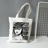 Japanese Tomie Female Bag Harajuku Gothic Canvas Horror Cartoon Shopper