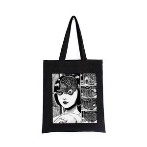 Japanese Tomie Female Bag Harajuku Gothic Canvas Horror Cartoon Shopper