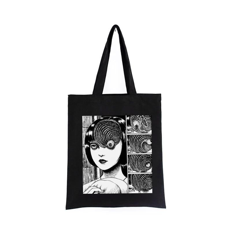 Japanese Tomie Female Bag Harajuku Gothic Canvas Horror Cartoon Shopper