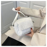 Plush Fabric Women's Crossbody Bag Lambs Wool Fluffy Fur