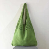 Boho Style Knitted Beach Tote Bag for Women