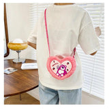 Heart Plush Crossbody Bag Sweet Japanese Girl Style