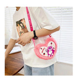 Heart Plush Crossbody Bag Sweet Japanese Girl Style