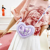 Heart Plush Crossbody Bag Sweet Japanese Girl Style