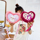 Heart Plush Crossbody Bag Sweet Japanese Girl Style