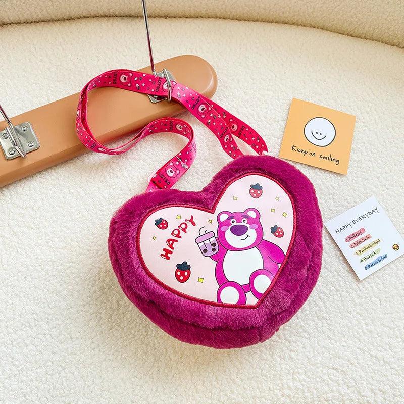 Heart Plush Crossbody Bag Sweet Japanese Girl Style