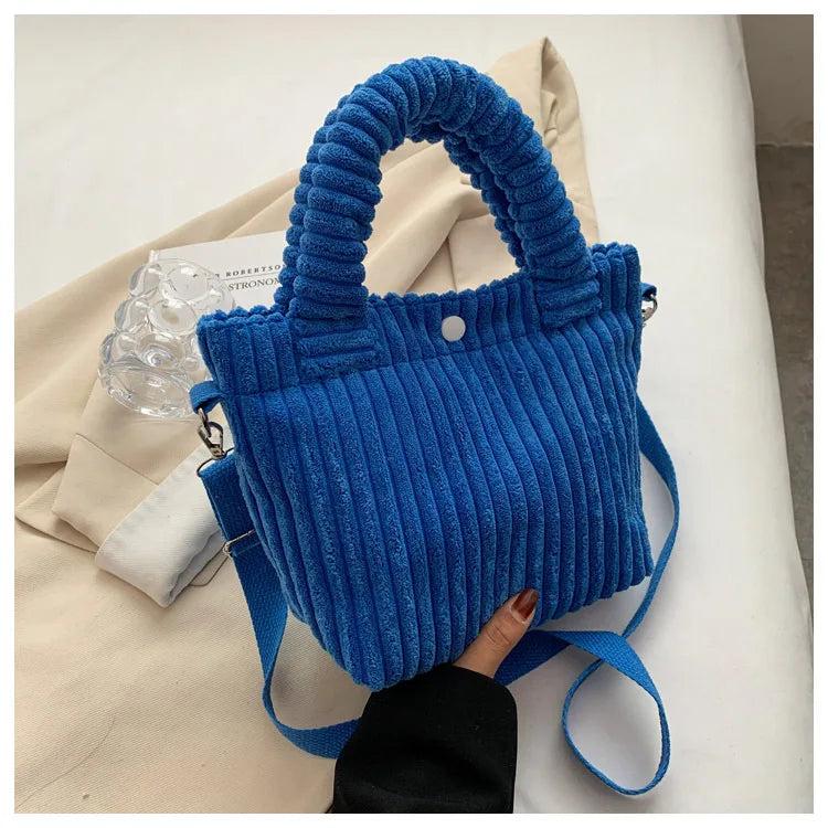 Women's Corduroy Bucket Bag Shoulder Purse