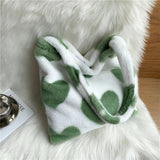 Furry Plaid Tote Bag Large Capacity Casual Handbag